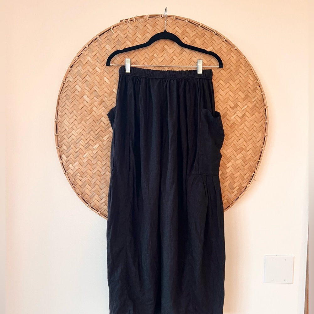 FREE PEOPLE BOHO QUINN BLACK VISCOSE/LINEN BLEND PANTS BOHEMIAN RESORT-WEAR EUC - Picture 10 of 13